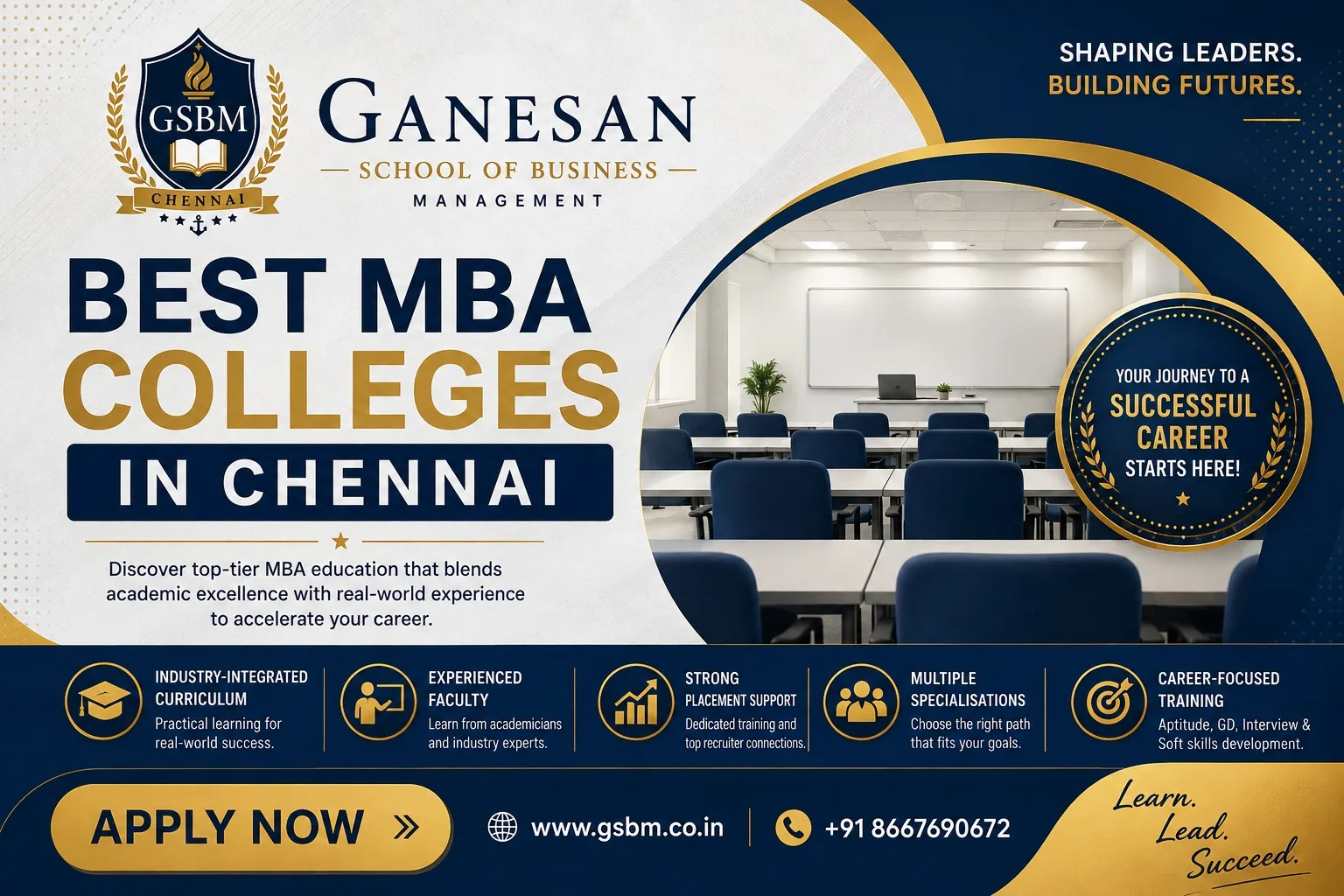 Best MBA Colleges in Chennai – GSBM MBA Programme at Ganesan School of Business Management